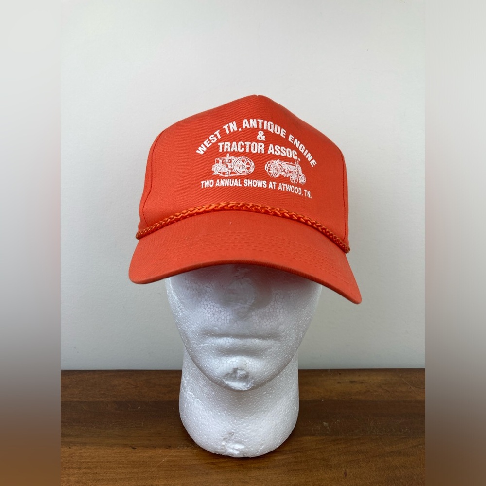 West Tennessee Antique Tractor show Hat Cap snapback Orange Pre Owned Hat